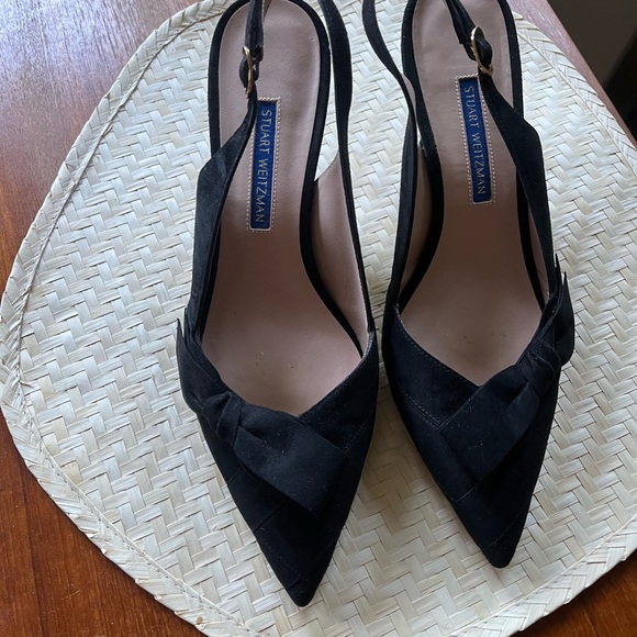 Stuart Weitzman Black Slingback Heels - Picture 2 of 4